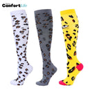 Kit 3 Pares de Meia Compressão 20-30 mmHg - Leopardo