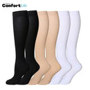Kit 6 Pares de Meia Compressão 20-30 mmHg - Preta, Nude e Branca