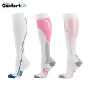 Kit 3 Pares de Meia Compressão 20-30 mmHg - Robot Branca