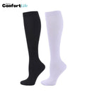 Kit 2 Pares de Meia Compressão 20-30 mmHg - Preta Branca