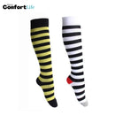 Kit 2 Pares de Meia Compressão 20-30 mmHg - Listradas