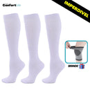 Kit 3 Pares de Meia Compressão 20-30 mmHg - Brancas COMPRE 2 LEVE 3 + Brinde