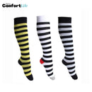 Kit 3 Pares de Meia Compressão 20-30 mmHg - Listradas A (PROMO)