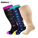 Kit Plus Size 3 Pares de Meias Compressão 20-30mmHg - Santa Monica