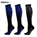 Kit 3 Pares de Meia Compressão 20-30 mmHg - Azul Preta