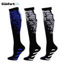 Kit 3 Pares de Meia Compressão 20-30 mmHg - Azul Branca