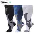 Kit Plus Size 3 Pares de Meias Compressão 20-30mmHg - Esportes 3 Cores