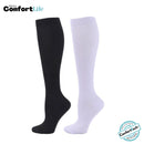 Kit 2 Pares de Meia Compressão 20-30 mmHg - Preta Branca