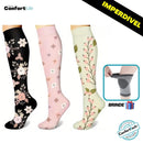 Kit 3 Pares de Meia Compressão 20-30 mmHg - Jardim - COMPRE 2 LEVE 3 + Brinde (PROMO)