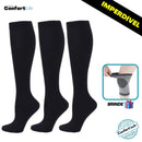 Kit 3 Pares de Meia Compressão 20-30 mmHg - Pretas - COMPRE 2 LEVE 3 + Brinde (PROMO)