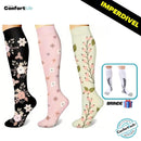 Kit 3 Pares de Meia Compressão 20-30 mmHg - Jardim - COMPRE 2 LEVE 3 + Brinde