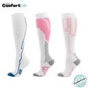 Kit 3 Pares de Meia Compressão 20-30 mmHg - Robot Branca