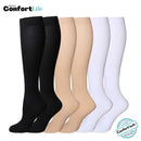 Kit 6 Pares de Meia Compressão 20-30 mmHg - Preta, Nude e Branca