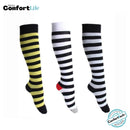 Kit 3 Pares de Meia Compressão 20-30 mmHg - Listradas A