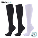 Kit 3 Pares de Meia Compressão 20-30 mmHg - Preta e Branca