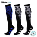 Kit 3 Pares de Meia Compressão 20-30 mmHg - Azul Branca