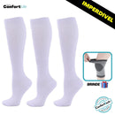 Kit 3 Pares de Meia Compressão 20-30 mmHg - Brancas COMPRE 2 LEVE 3 + Brinde