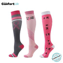 Kit 3 Pares de Meia Compressão 20-30 mmHg - Outubro Rosa