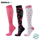 Kit 3 Pares de Meia Compressão 20-30 mmHg - Outubro Rosa 2