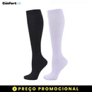 Kit 2 Pares de Meia Compressão 20-30 mmHg - Preta Branca