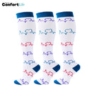 Kit 3 Pares de Meia Compressão 20-30 mmHg - Cardio Branca