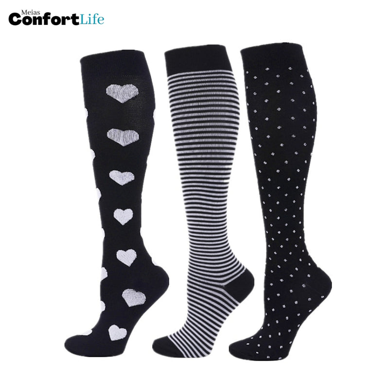 Kit 3 Pares de Meia Compressão 20-30 mmHg - Toronto - COMPRE 2 LEVE 3 + Brinde (PROMO)