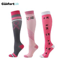 Kit 3 Pares de Meia Compressão 20-30 mmHg - Outubro Rosa